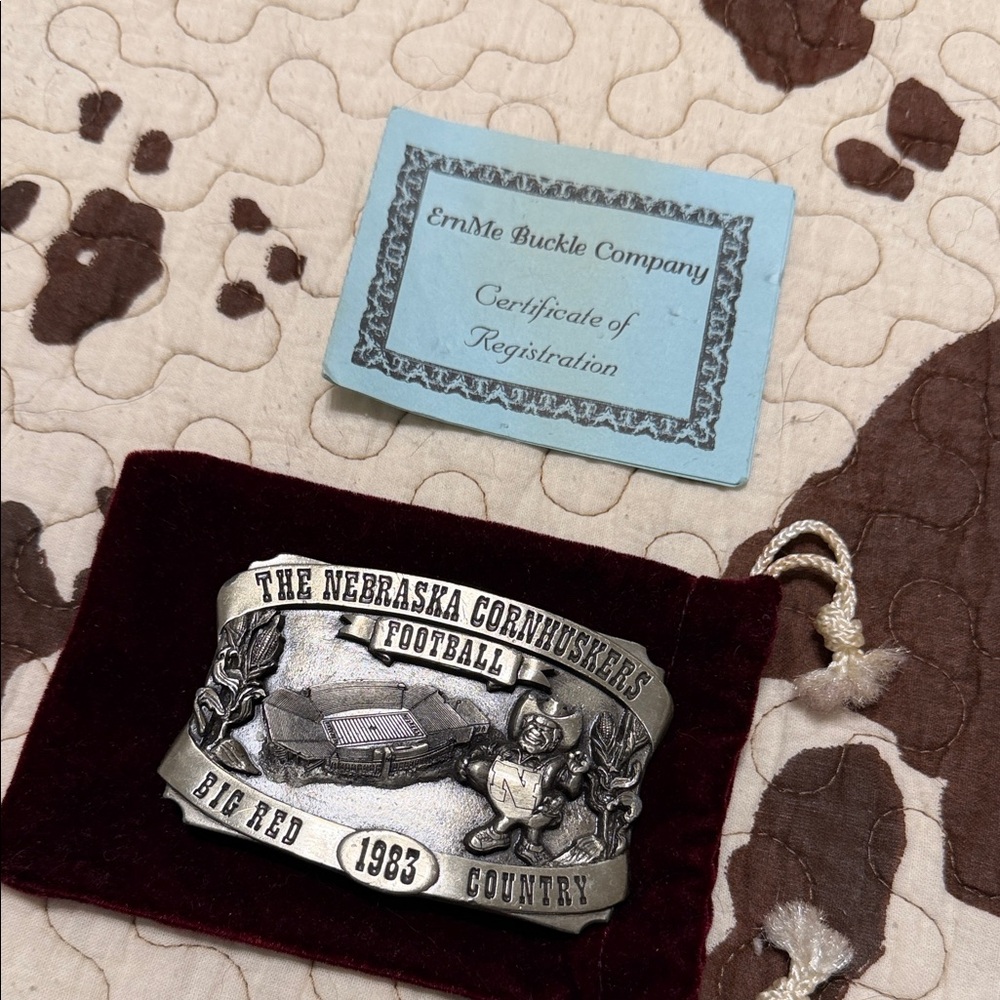 Nebraska Silver Belt Buckle